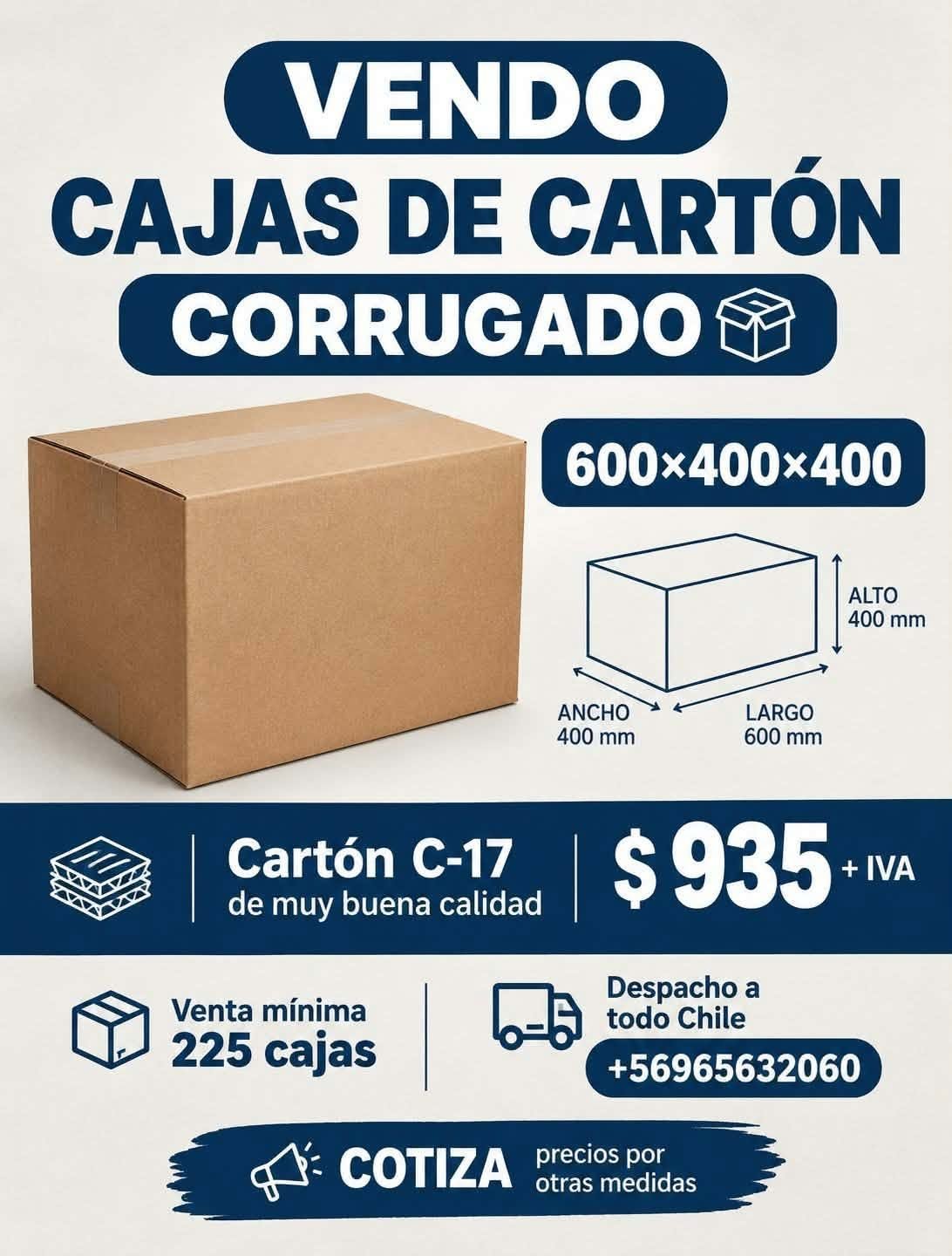 Cajas de cartón corrugado 600x400x400 - Cartón C-17